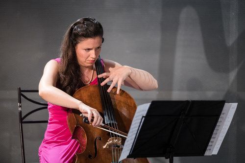 Lara Hrastnik, harfa, Vita Peterlin, violončelo, Klever Felicio, rog / Foto: Urška Lukovnjak